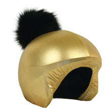 Load image into Gallery viewer, Coolcasc Exclusive Helmet Cover Gold Black Pom