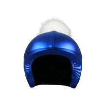 Load image into Gallery viewer, Coolcasc Exclusive Helmet Cover Blue White Pom