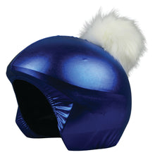 Load image into Gallery viewer, Coolcasc Exclusive Helmet Cover Blue White Pom