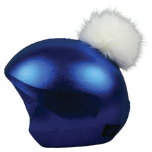 Load image into Gallery viewer, Coolcasc Exclusive Helmet Cover Blue White Pom
