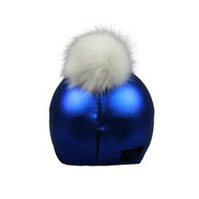 Load image into Gallery viewer, Coolcasc Exclusive Helmet Cover Blue White Pom