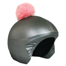 Load image into Gallery viewer, Coolcasc Exclusive Helmet Cover Grey Pink Pom