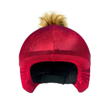 Load image into Gallery viewer, Coolcasc-Exclusive Helmet Cover Red Brown Pom