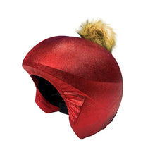 Load image into Gallery viewer, Coolcasc-Exclusive Helmet Cover Red Brown Pom