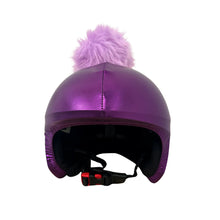 Load image into Gallery viewer, Coolcasc Exclusive Helmet Cover Purple Pink Pom