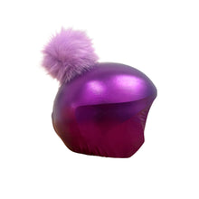 Load image into Gallery viewer, Coolcasc Exclusive Helmet Cover Purple Pink Pom