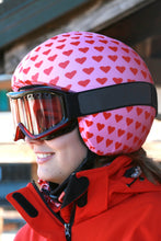 Load image into Gallery viewer, Coolcasc Printed Cool Helmet Cover Pink/Red Hearts