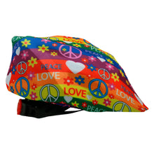 Load image into Gallery viewer, Coolcasc Bike Helmet Cover Peace &amp; Flowers
