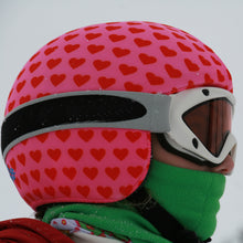 Load image into Gallery viewer, Coolcasc Printed Cool Helmet Cover Pink/Red Hearts
