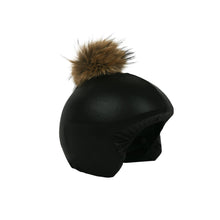 Load image into Gallery viewer, Coolcasc Exclusive Helmet Cover Black Brown Pom
