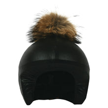 Load image into Gallery viewer, Coolcasc Exclusive Helmet Cover Black Brown Pom
