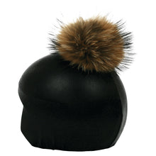 Load image into Gallery viewer, Coolcasc Exclusive Helmet Cover Black Brown Pom
