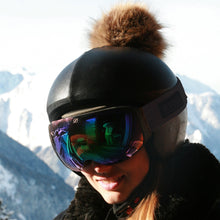 Load image into Gallery viewer, Coolcasc Exclusive Helmet Cover Black Brown Pom
