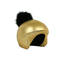 Load image into Gallery viewer, Coolcasc Exclusive Helmet Cover Gold Black Pom
