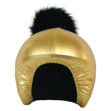 Load image into Gallery viewer, Coolcasc Exclusive Helmet Cover Gold Black Pom
