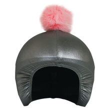 Load image into Gallery viewer, Coolcasc Exclusive Helmet Cover Grey Pink Pom
