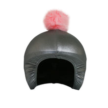 Load image into Gallery viewer, Coolcasc Exclusive Helmet Cover Grey Pink Pom
