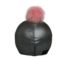 Load image into Gallery viewer, Coolcasc Exclusive Helmet Cover Grey Pink Pom

