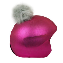 Load image into Gallery viewer, Coolcasc Exclusive Helmet Cover Pink Grey Pom
