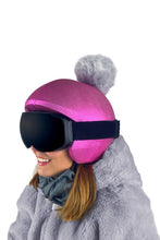Load image into Gallery viewer, Coolcasc Exclusive Helmet Cover Pink Grey Pom
