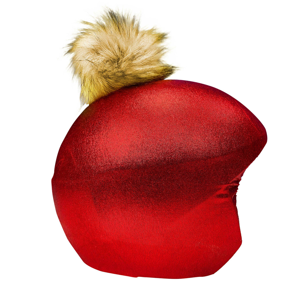 Coolcasc-Exclusive Helmet Cover Red Brown Pom