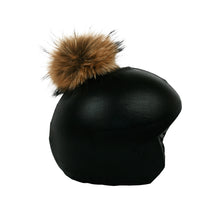 Load image into Gallery viewer, Coolcasc Exclusive Helmet Cover Black Brown Pom

