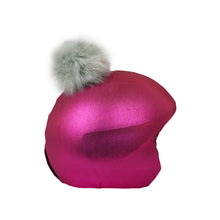 Load image into Gallery viewer, Coolcasc Exclusive Helmet Cover Pink Grey Pom
