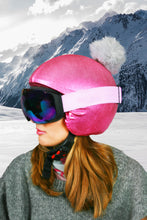 Load image into Gallery viewer, Coolcasc Exclusive Helmet Cover Pink Grey Pom
